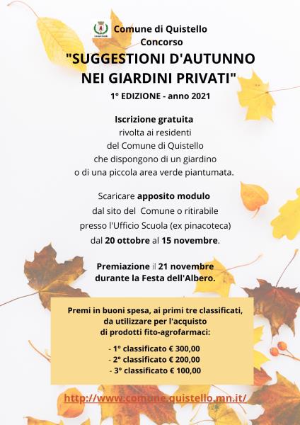 Concorso 'Suggestioni d'autunno nei giardini privati' - Locandina