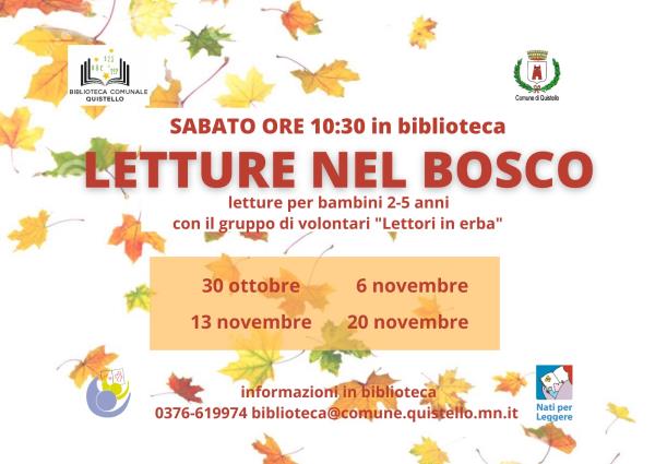 Letture nel bosco per bambini 2 - 5 anni