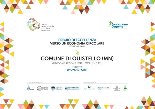 Concorso nazionale 'Verso un’economia circolare” 2021 - Attestato Menzione