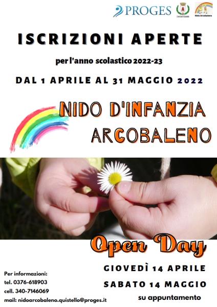 Nido Arcobaleno Quistello - iscrizioni a.s. 22-23