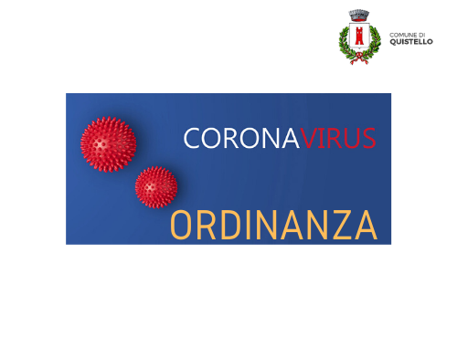Coronavirus - 21 marzo Ordinanza del Sindaco