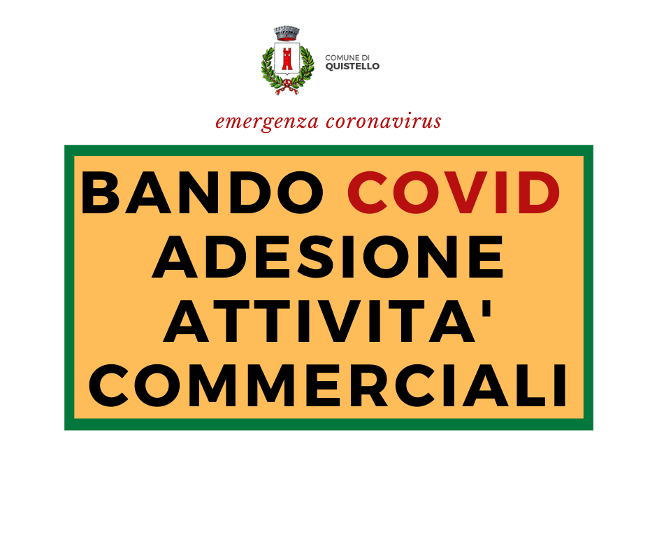 COVID19 - Avviso per accreditamento degli esercizi commerciali